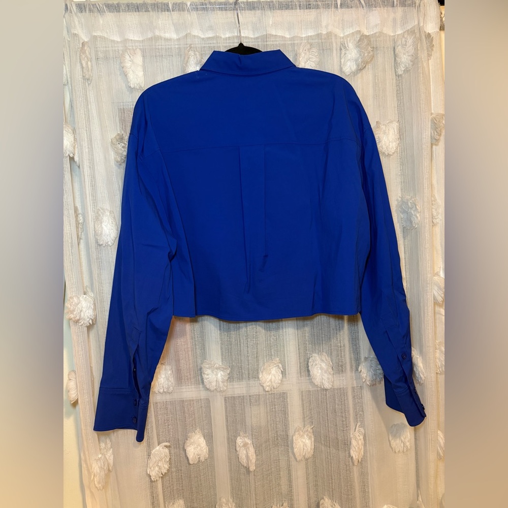 Cos Blue Cropped Button Down Top - image 7
